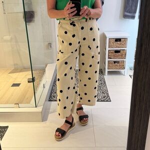 Who What Wear Cream Pants with Black Dots